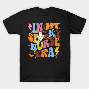 Retro In My Spooky Nurse Era Funny Spooky Nurse Halloween T-Shirt